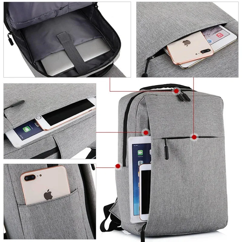 15.6 Inch Laptop Backpack with USB Charging for Men - Waterproof Travel Bag