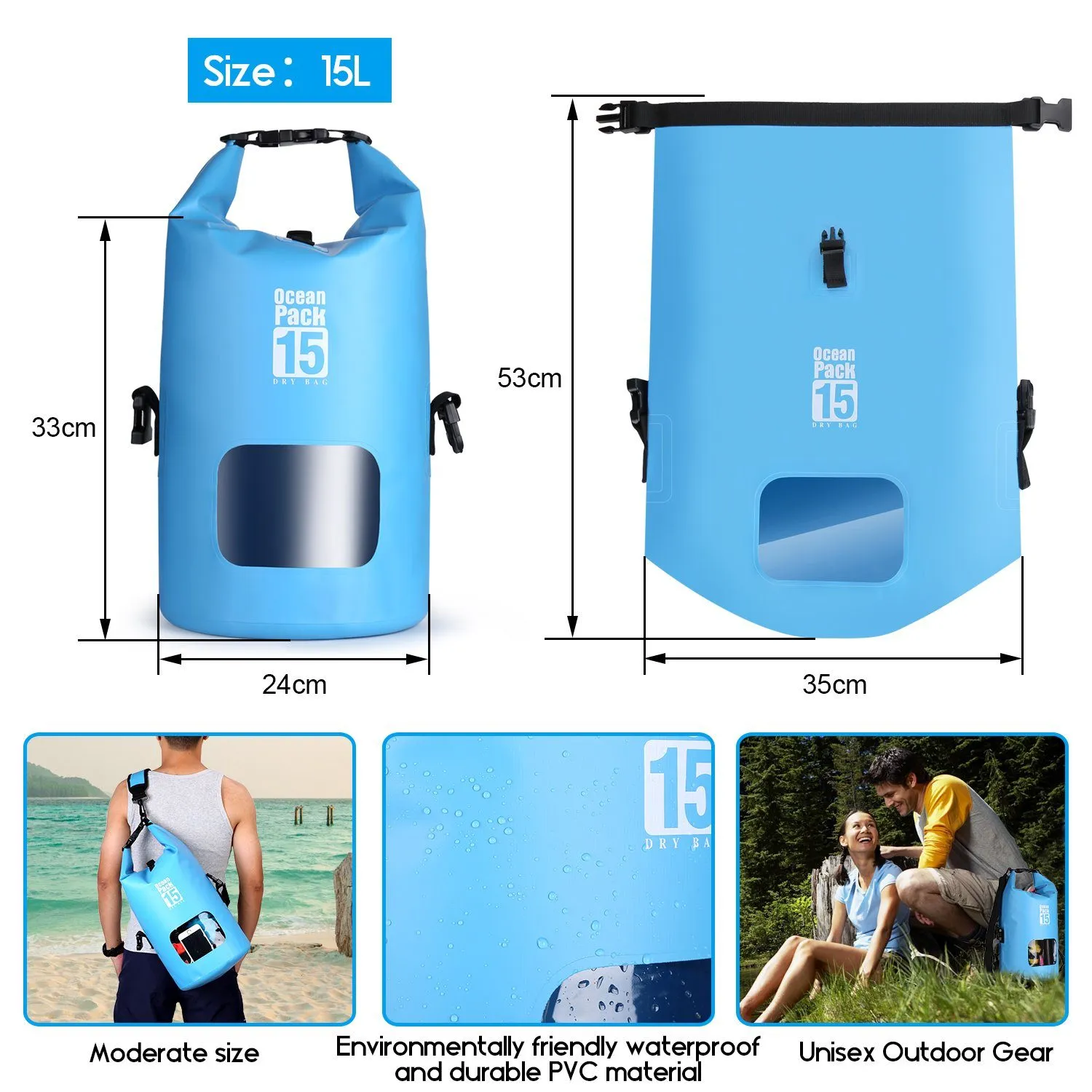 15L Waterproof Lightweight Dry Bag