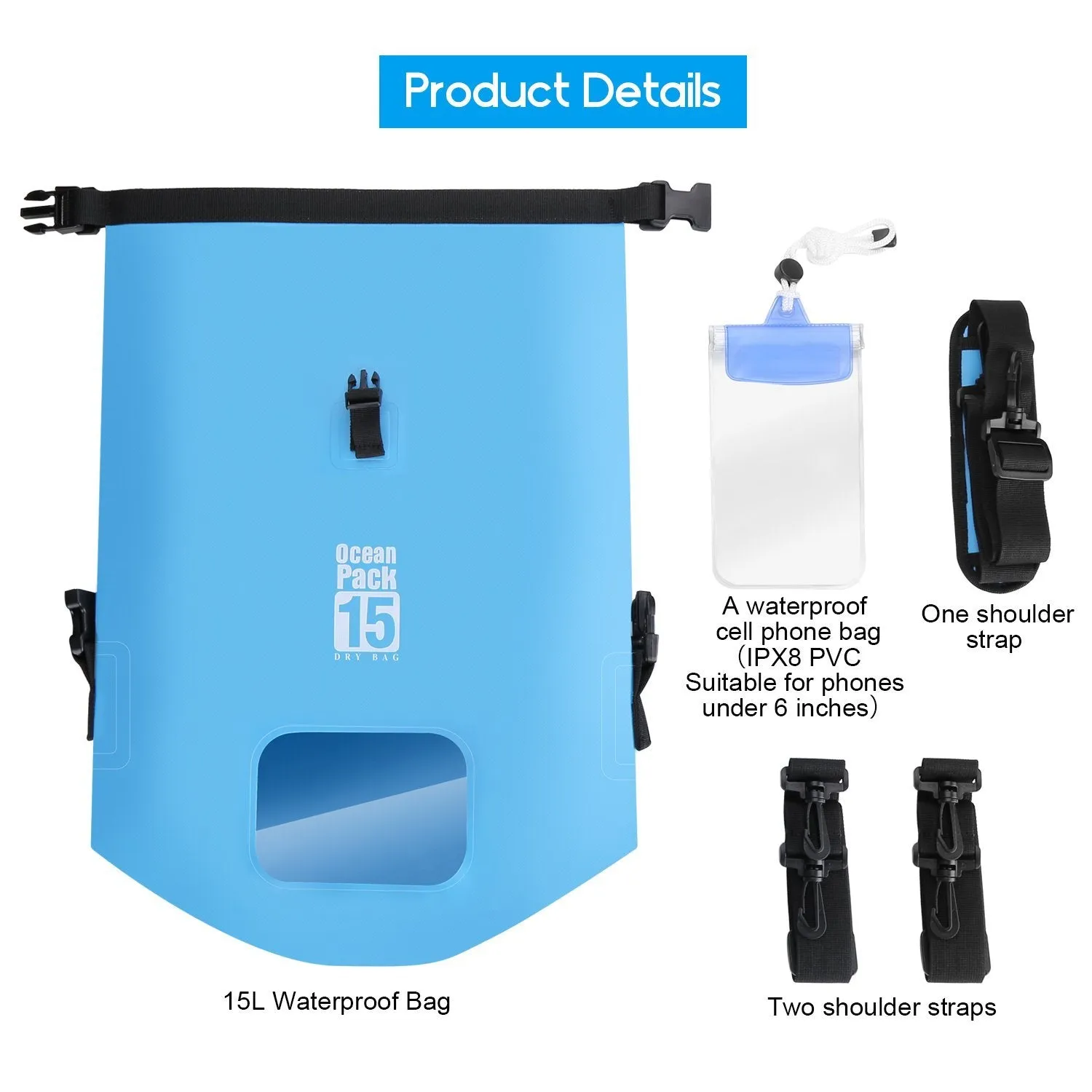 15L Waterproof Lightweight Dry Bag