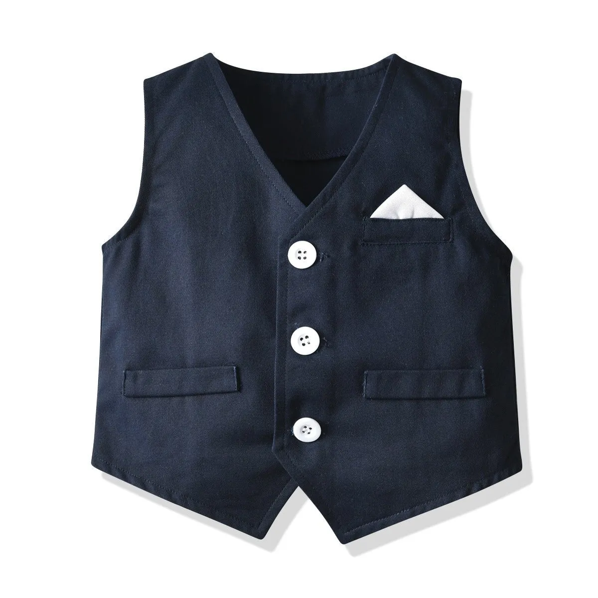 4-Piece Boy Classic Black/Navy Gentleman Suit