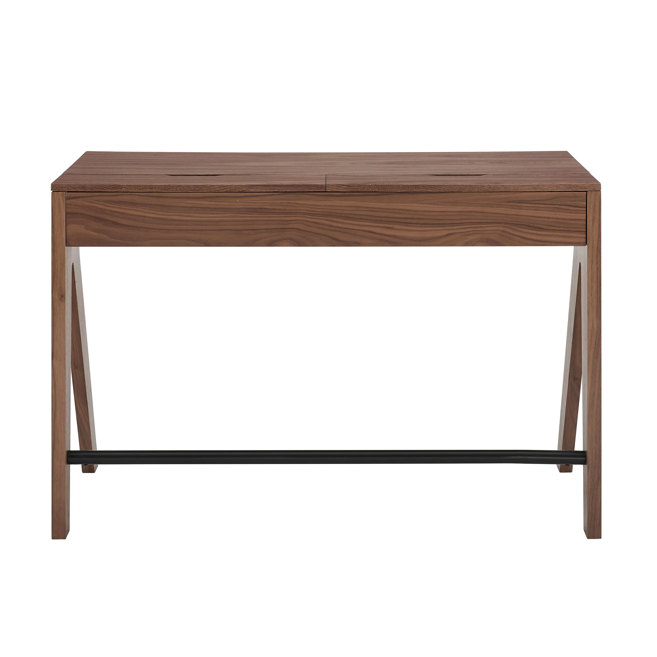 47" Walnut Workstation with Top Storage