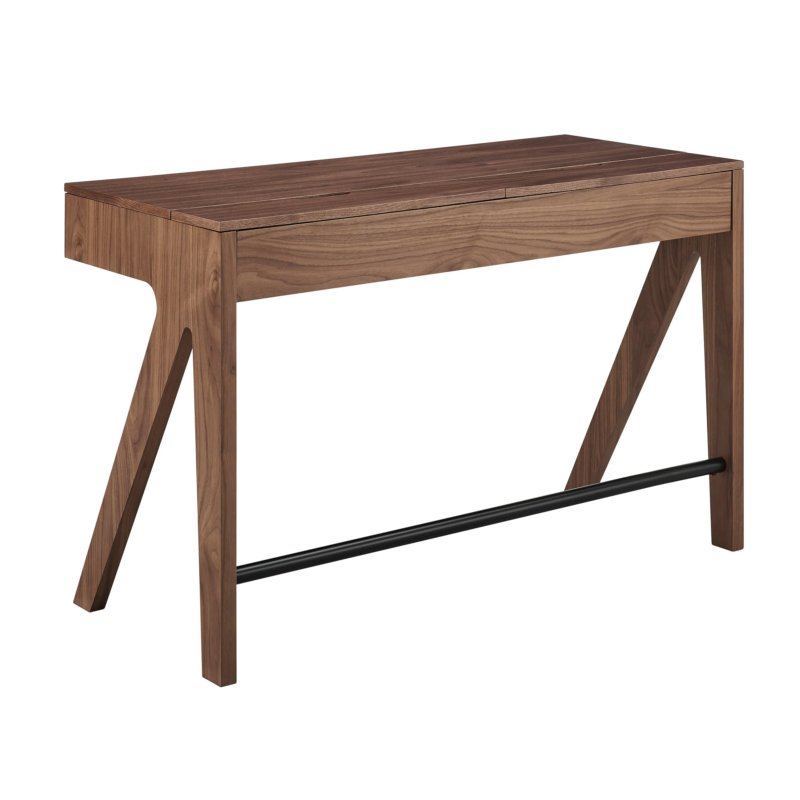 47" Walnut Workstation with Top Storage