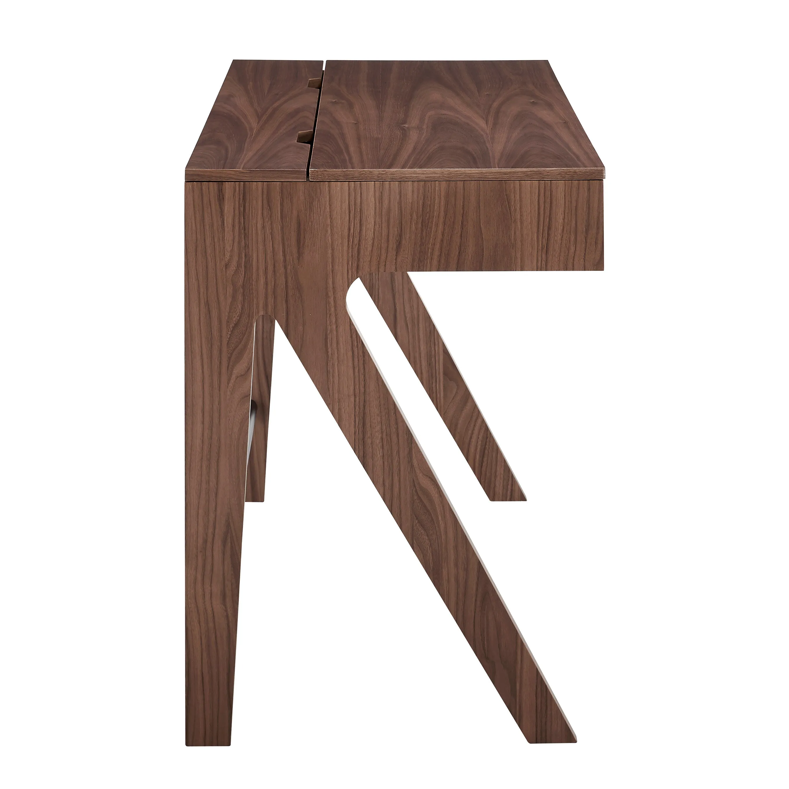 47" Walnut Workstation with Top Storage