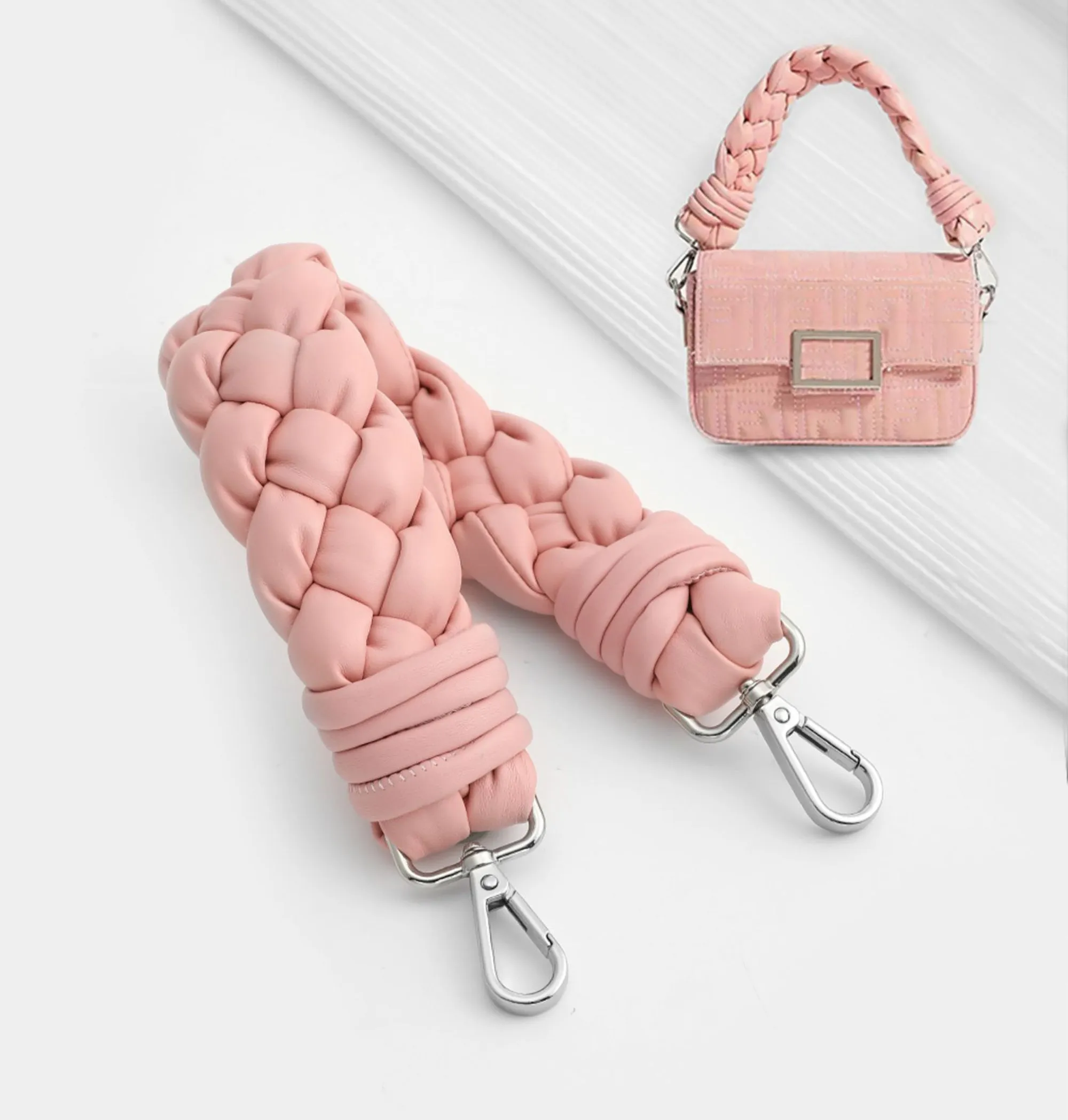 Accessories for Mini Handbag Shoulder Strap Transformation: Twisted Braided Short Handbag Handles for Handheld Bags