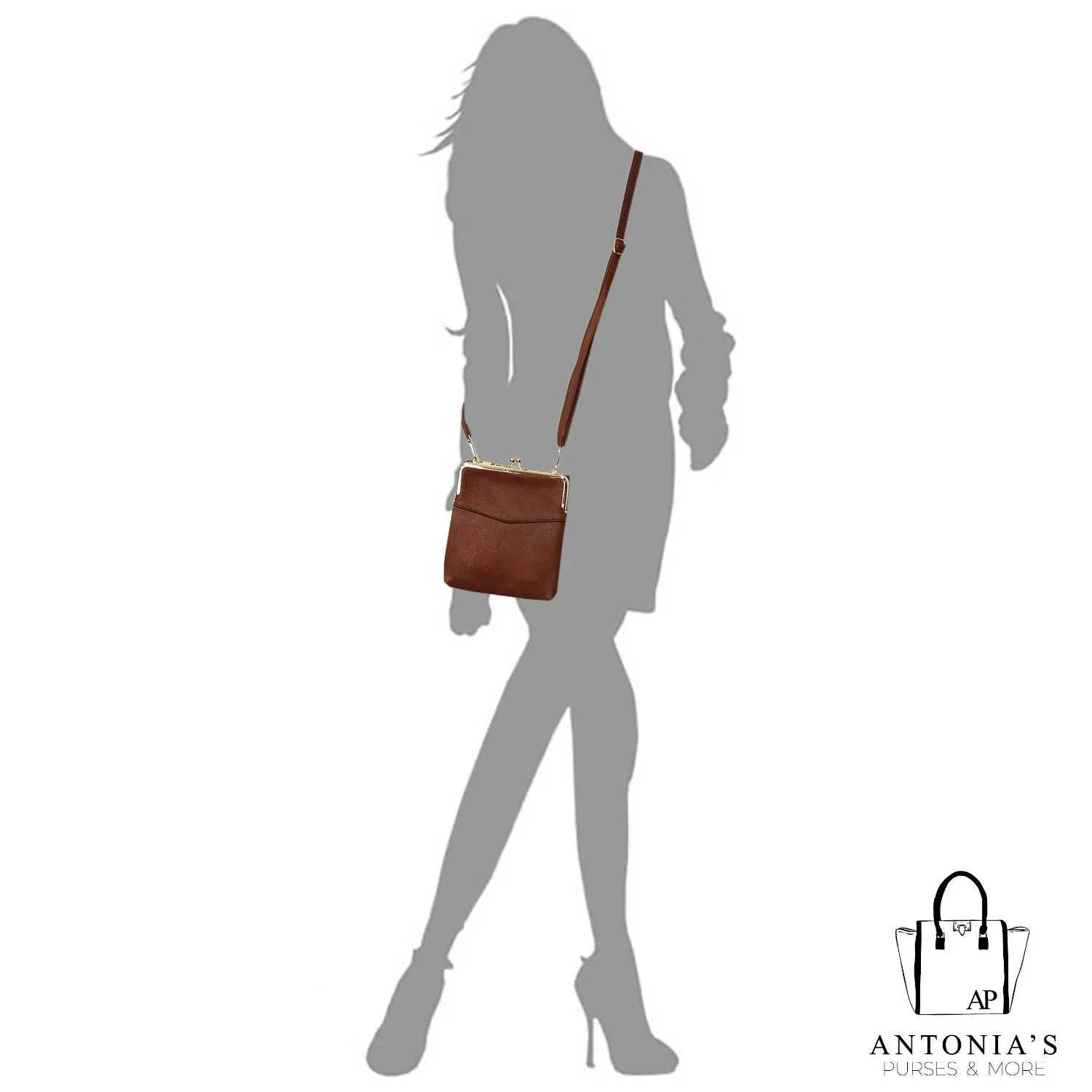 ALBA Fashion Kiss Lock Crossbody Bag- Cow Print