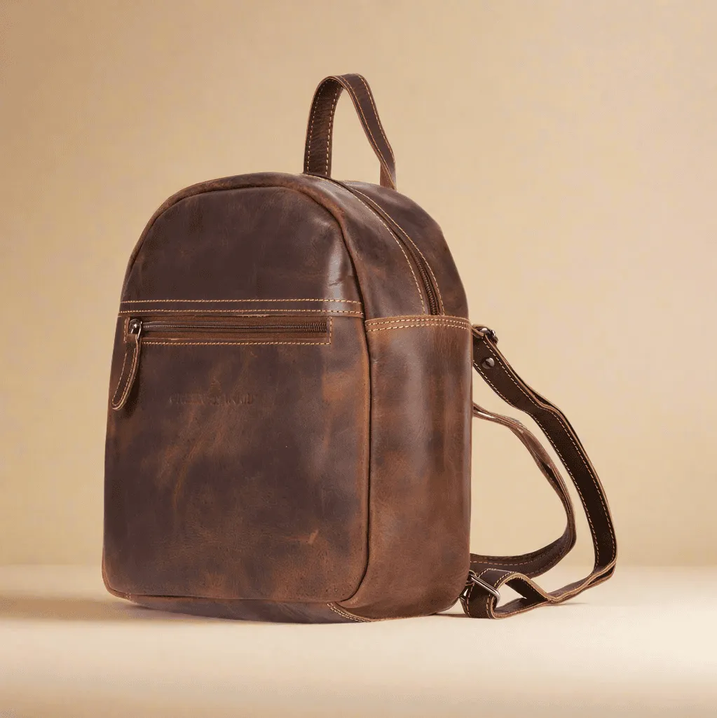 Ariel Brown Leather Backpack | KALGHI