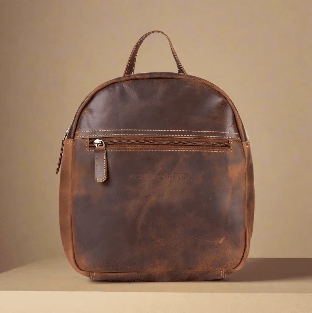 Ariel Brown Leather Backpack | KALGHI