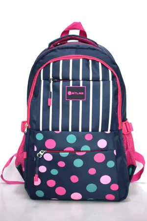Atlas Trollery Bag  Stripes and Dots 16" Blue
