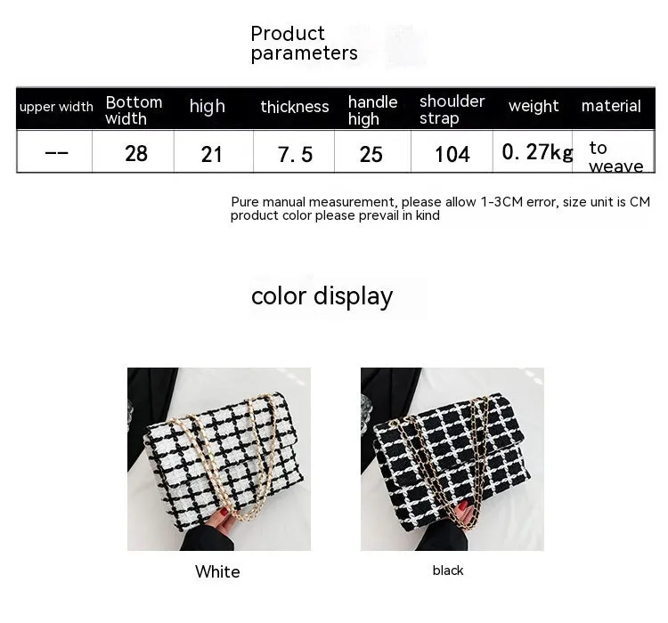 Autumn Chic: Fashion Check Pattern Shoulder Bag for Women