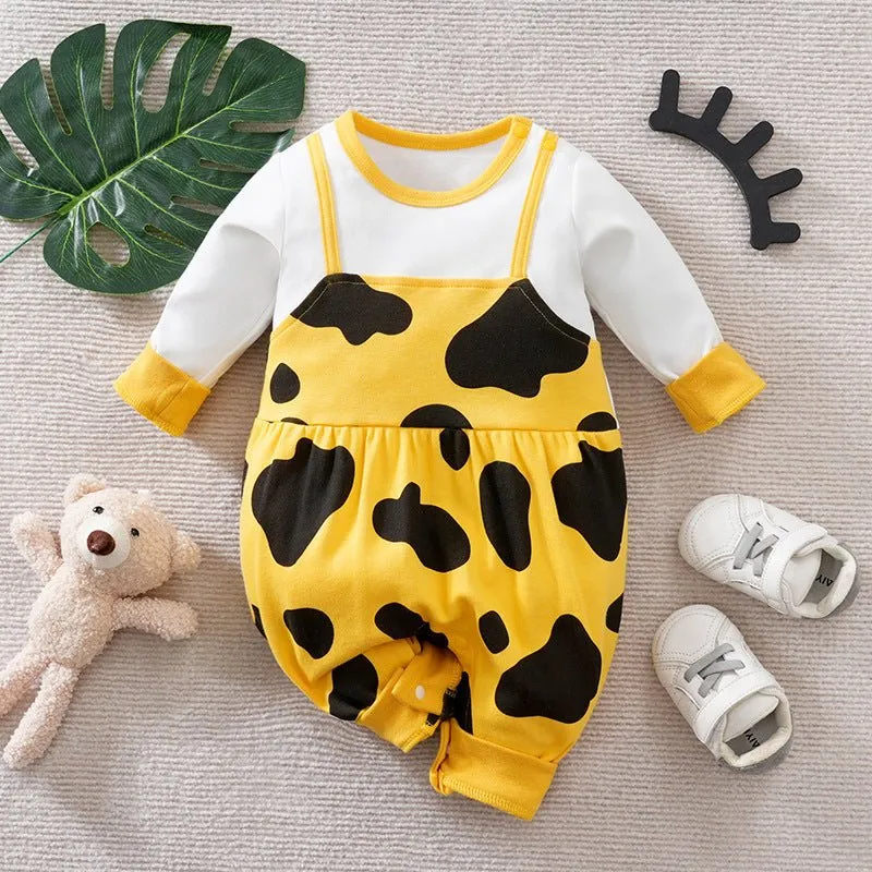 Baby's Long Sleeve Cute Cartoon Premium Cotton Jumpsuit (7 Designs)
