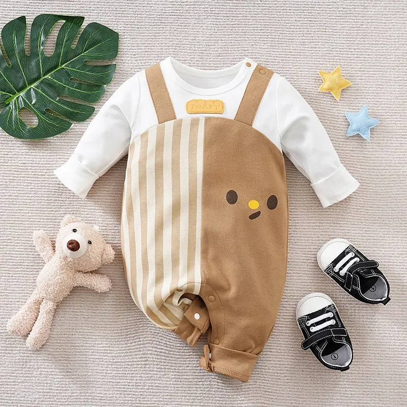 Baby's Long Sleeve Cute Cartoon Premium Cotton Jumpsuit (7 Designs)