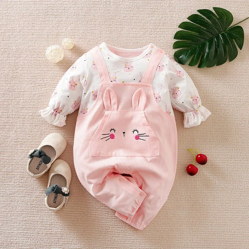 Baby's Long Sleeve Cute Cartoon Premium Cotton Jumpsuit (7 Designs)