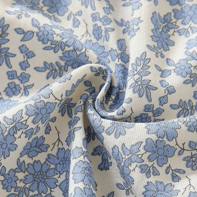 Baby/Toddler Girl Beautiful Blue Floral Lace Details Dress