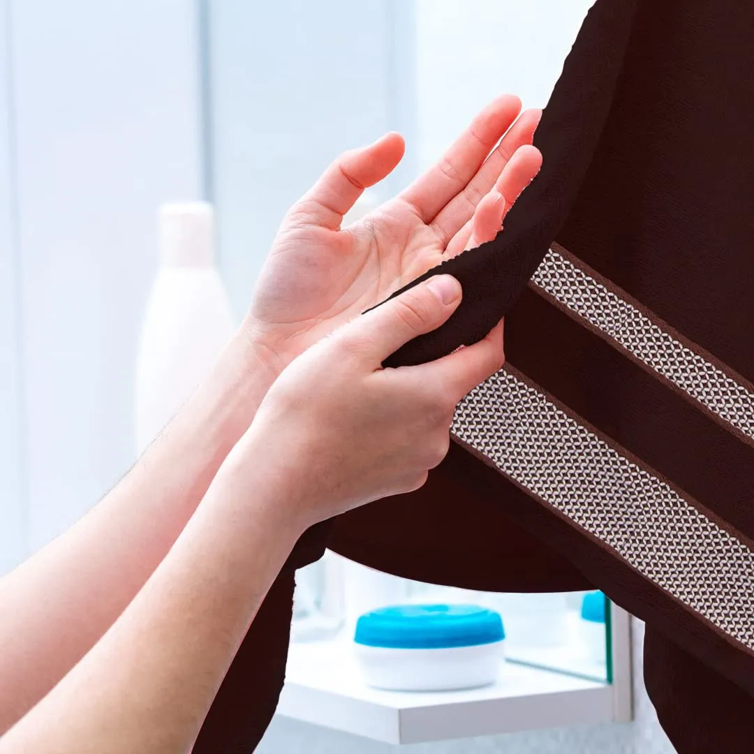 BePlush Zero Twist Bamboo Hand Towels : Ultra Soft, Highly Absorbent, Quick Dry, Anti Bacterial Napkins for Hand Towel || 450 GSM, 40 X 60 cms (6, Dark Brown)