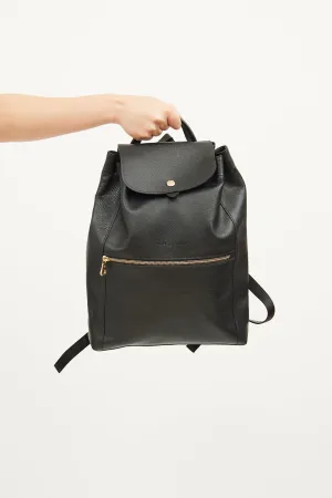 Black Leather Le Foulonne Backpack