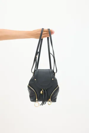 Black Leather Olga Backpack