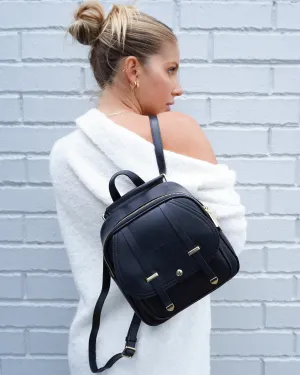 Camila Leather Backpack - Black