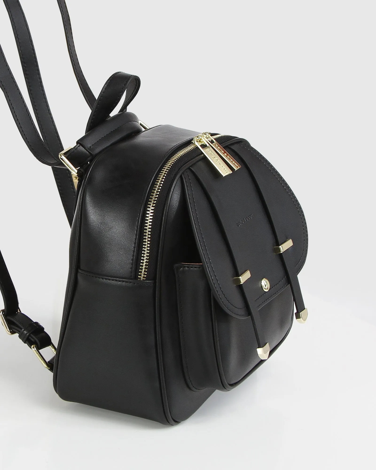 Camila Leather Backpack - Black