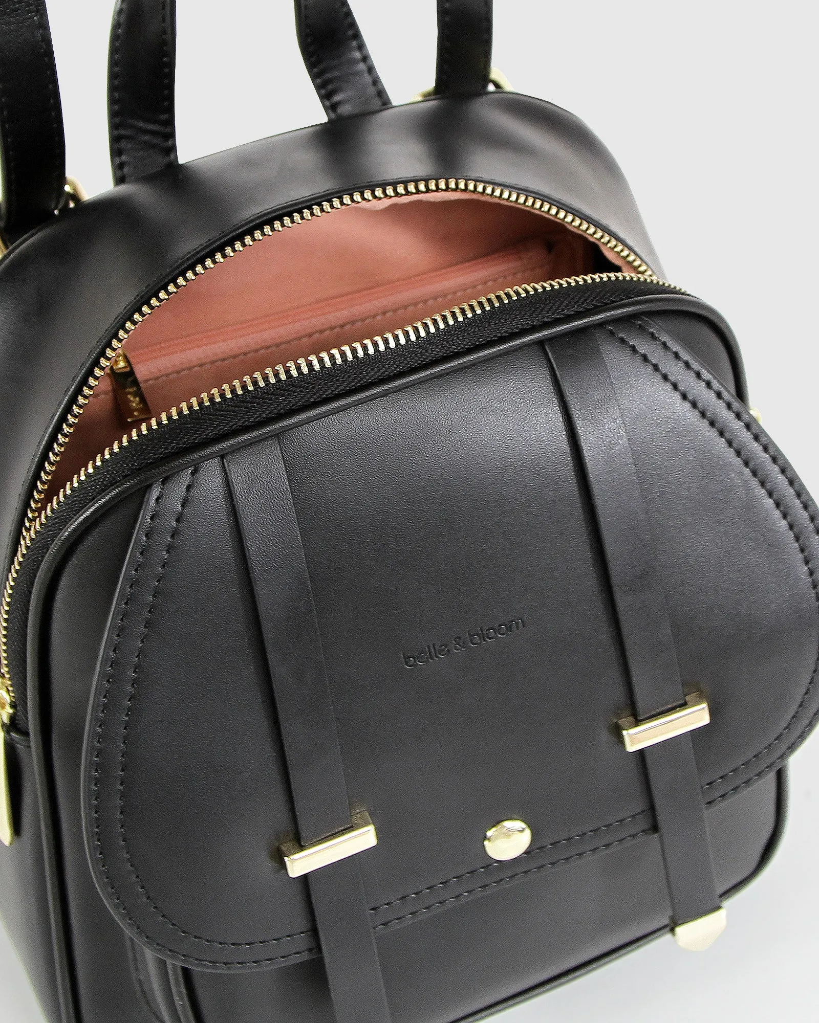 Camila Leather Backpack - Black