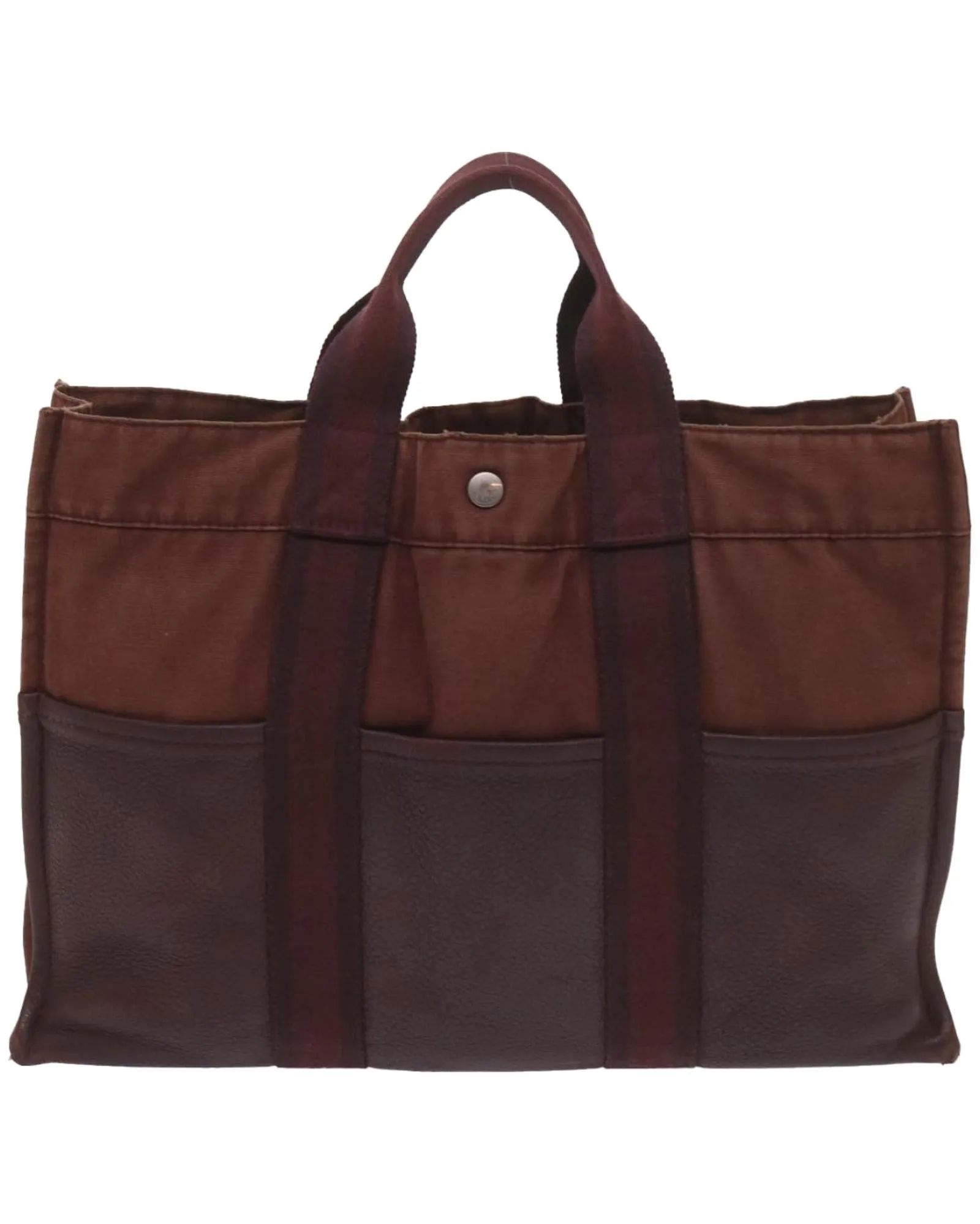 Canvas Red Fourre Tout MM Hand Bag - Authentic Hermes