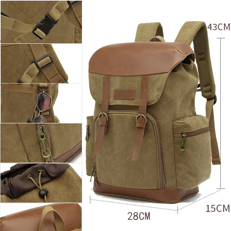 Canvas School Backpack For Men Women