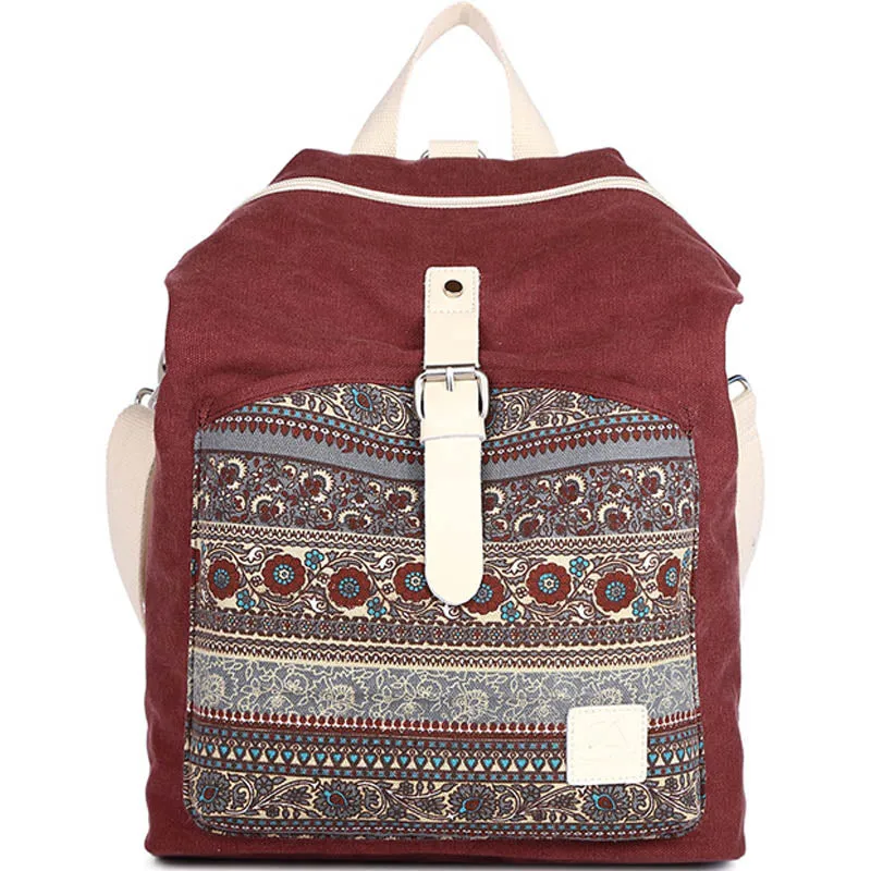 Canvas Women Backpack Casual College Bookbag