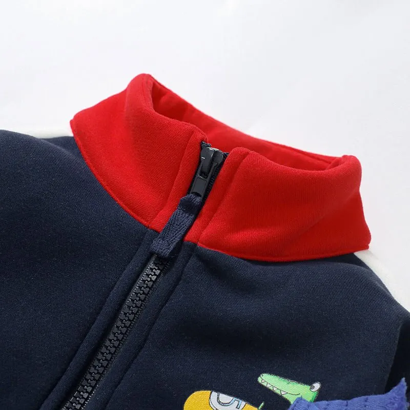 Car Print Design Casual Cotton Jacket for Winter