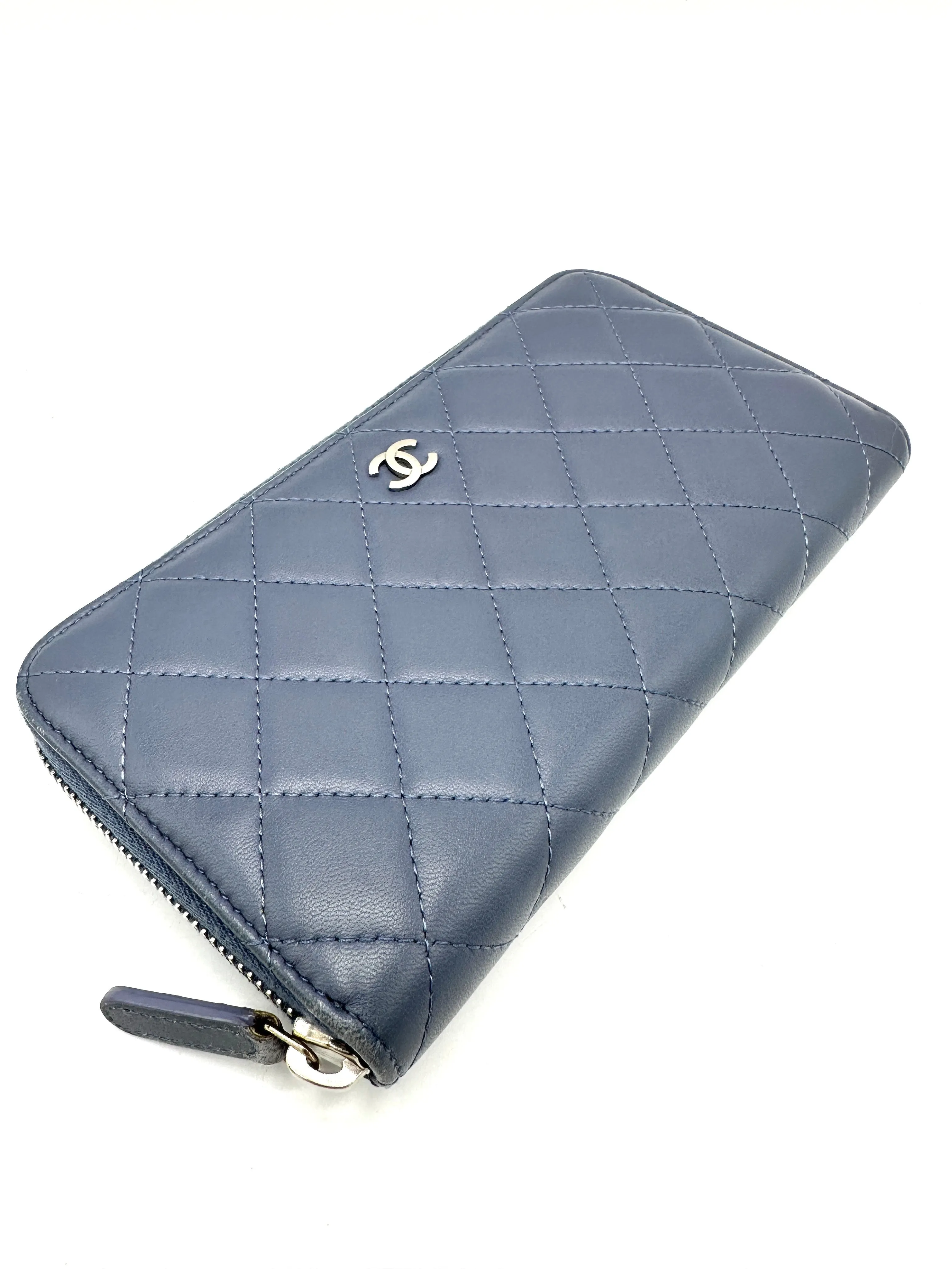CC Slate Blue SHW Zippy Long Wallet