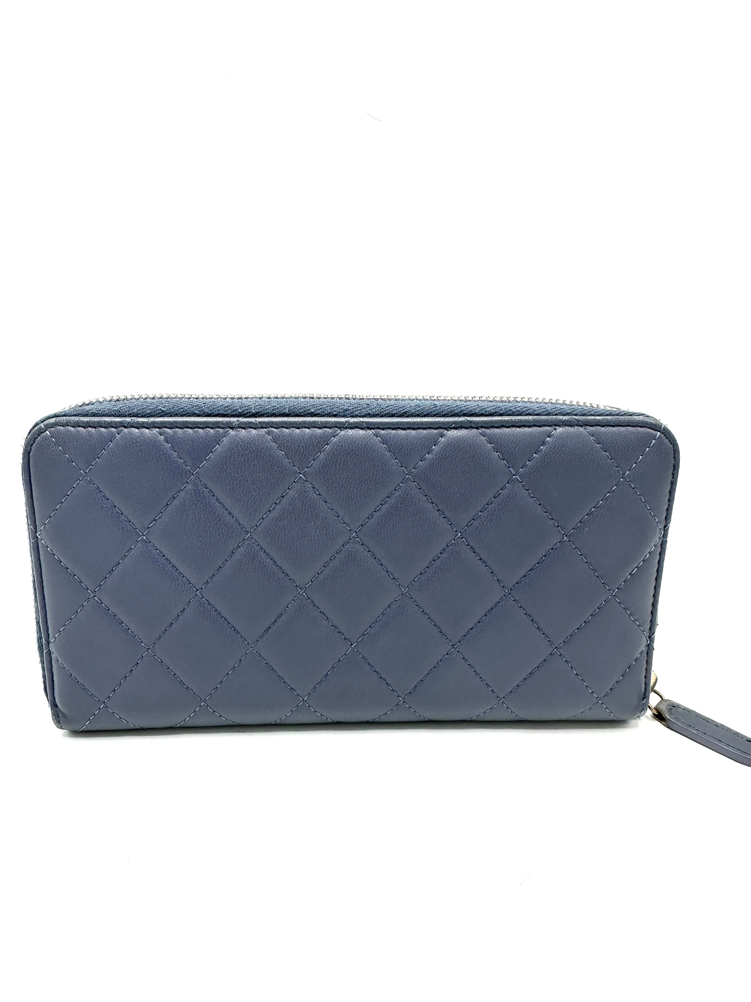 CC Slate Blue SHW Zippy Long Wallet