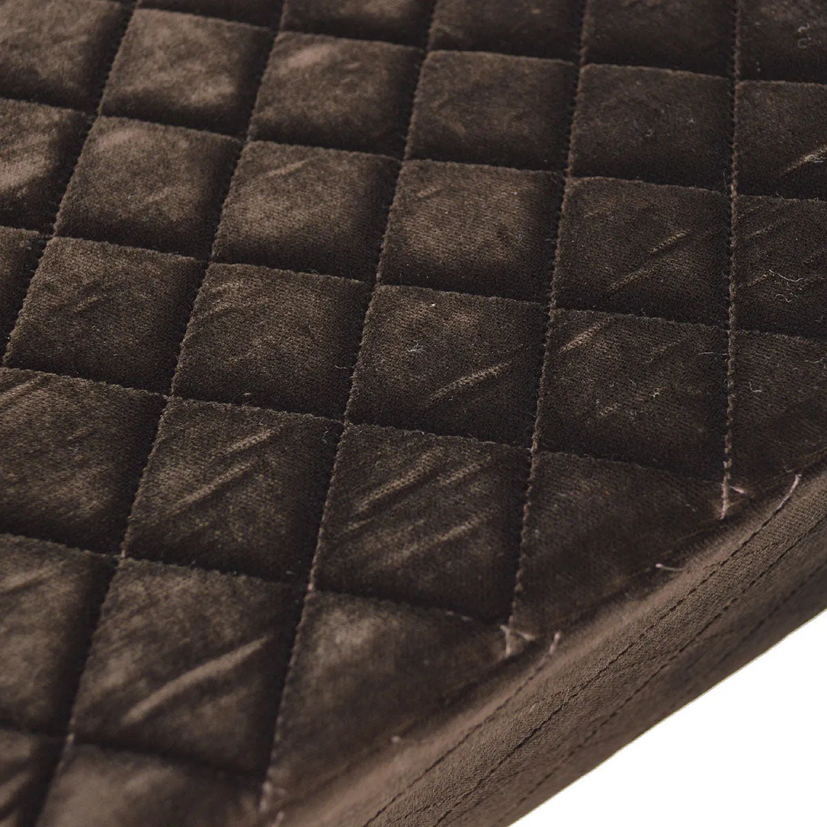 CHANEL 1997-1999 Quilted Flap Shoulder Bag Large Brown Velvet 15767