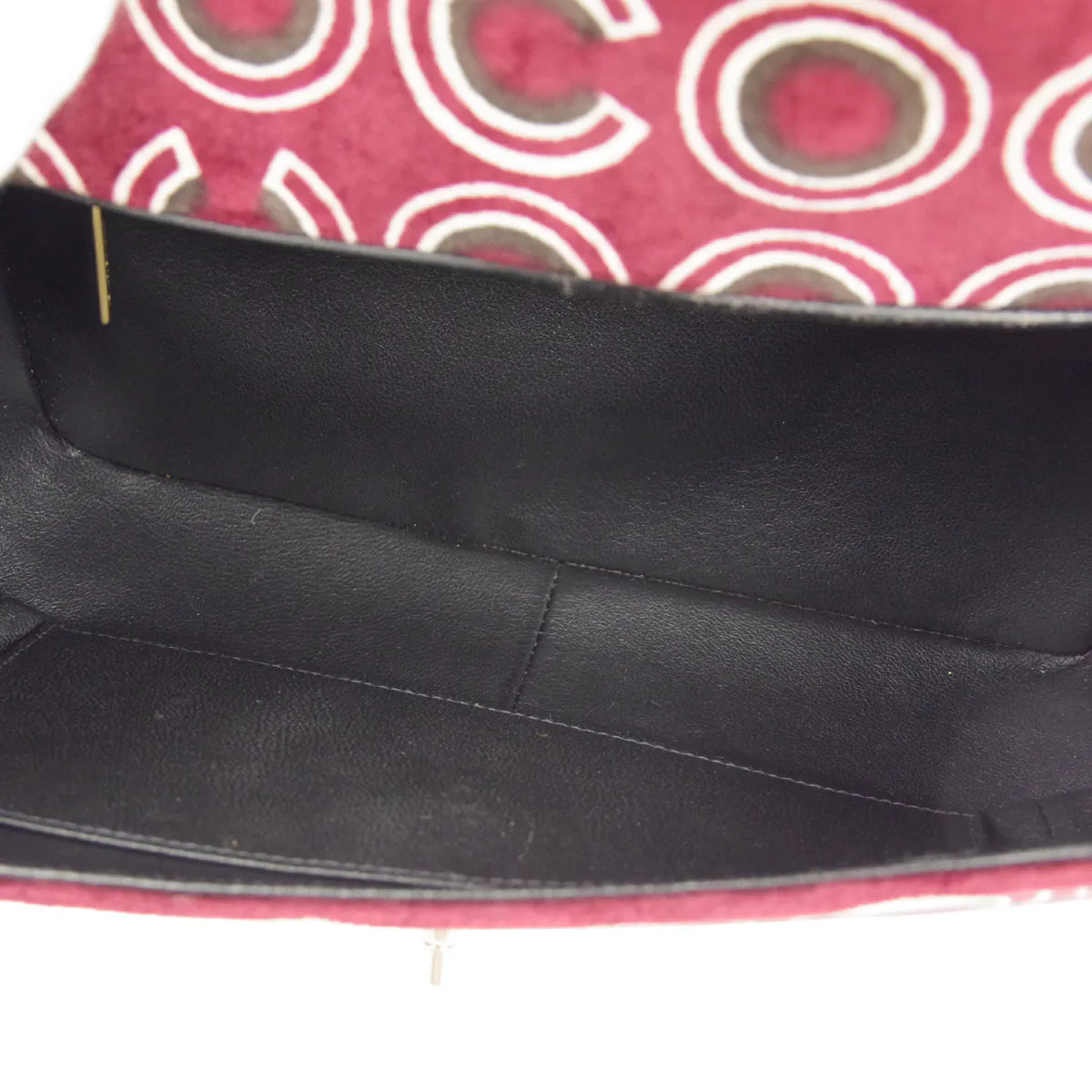 CHANEL 2001-2003 COCO Handbag Bordeaux Velvet 26588