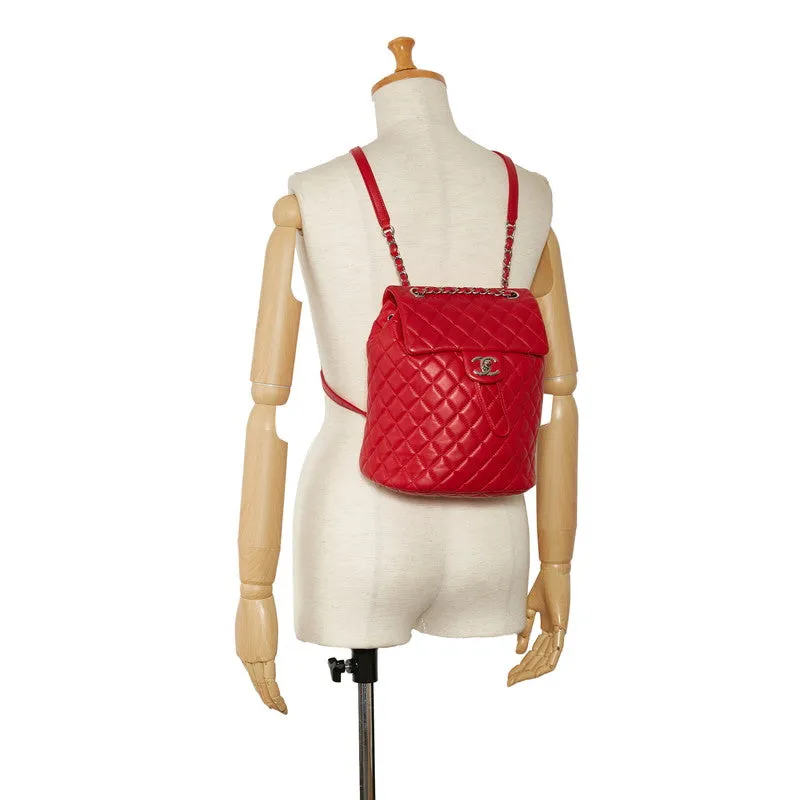 Chanel CC Quilted Leather Chain Backpack Leather Backpack in Excellent condition