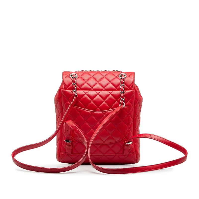 Chanel CC Quilted Leather Chain Backpack Leather Backpack in Excellent condition