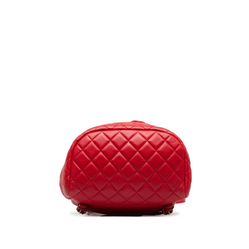 Chanel CC Quilted Leather Chain Backpack Leather Backpack in Excellent condition