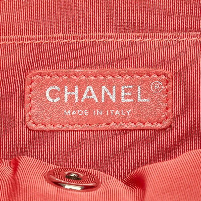 Chanel CC Quilted Leather Chain Backpack Leather Backpack in Excellent condition
