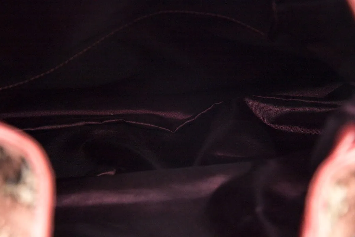 Chanel Purple Snakeskin Shimmer Hobo Handbag