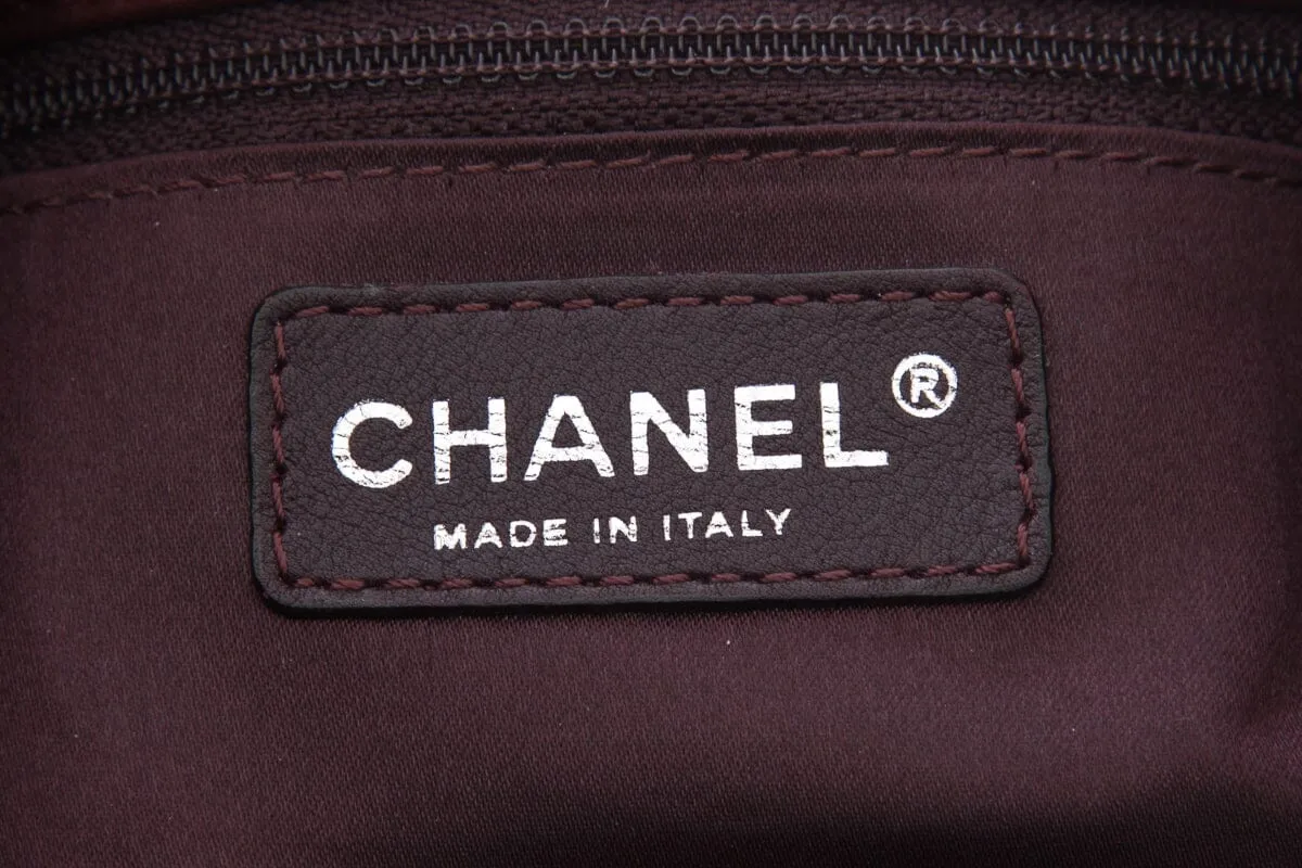 Chanel Purple Snakeskin Shimmer Hobo Handbag