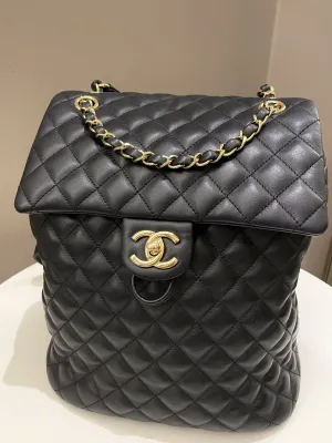 Chanel Quilted Urban Spirit Backpack Black Calfskin