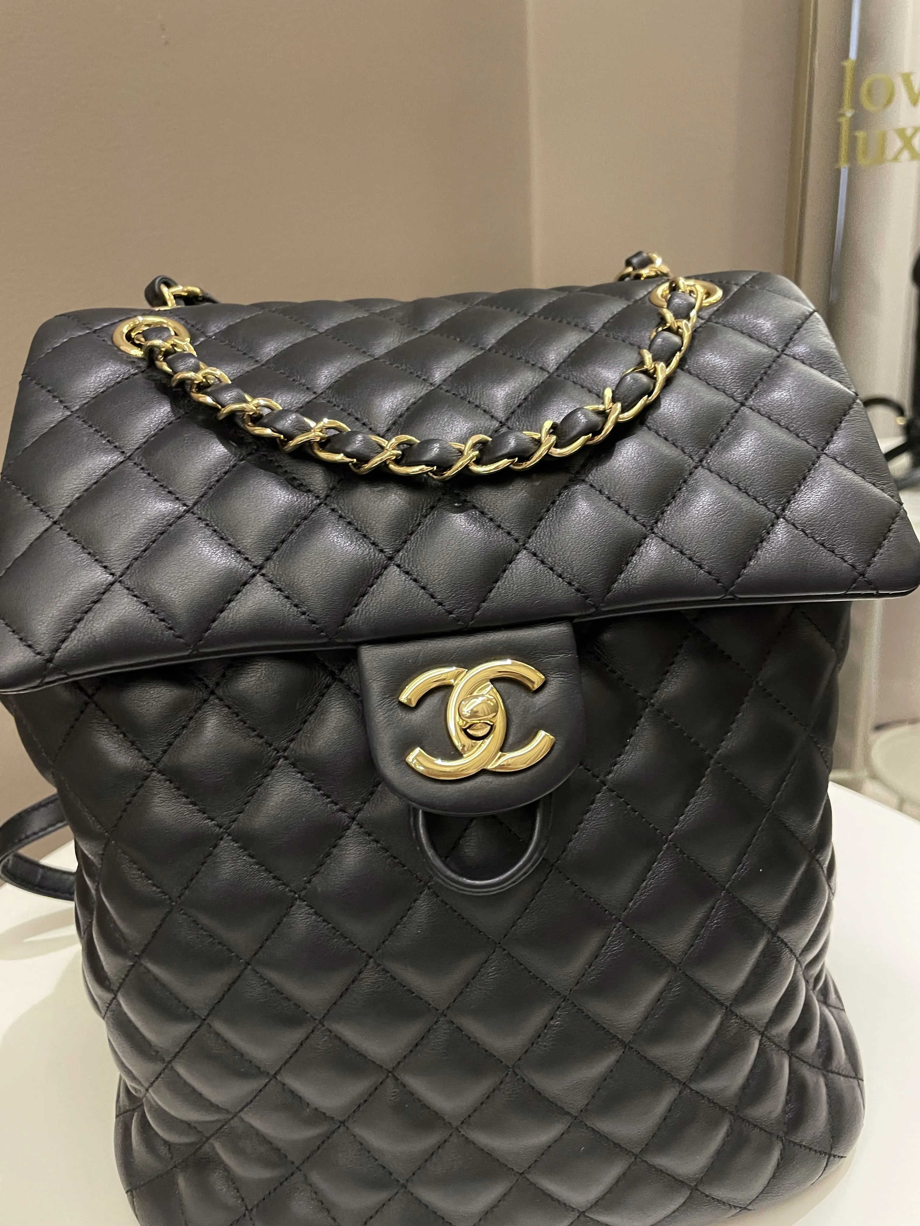 Chanel Quilted Urban Spirit Backpack Black Calfskin