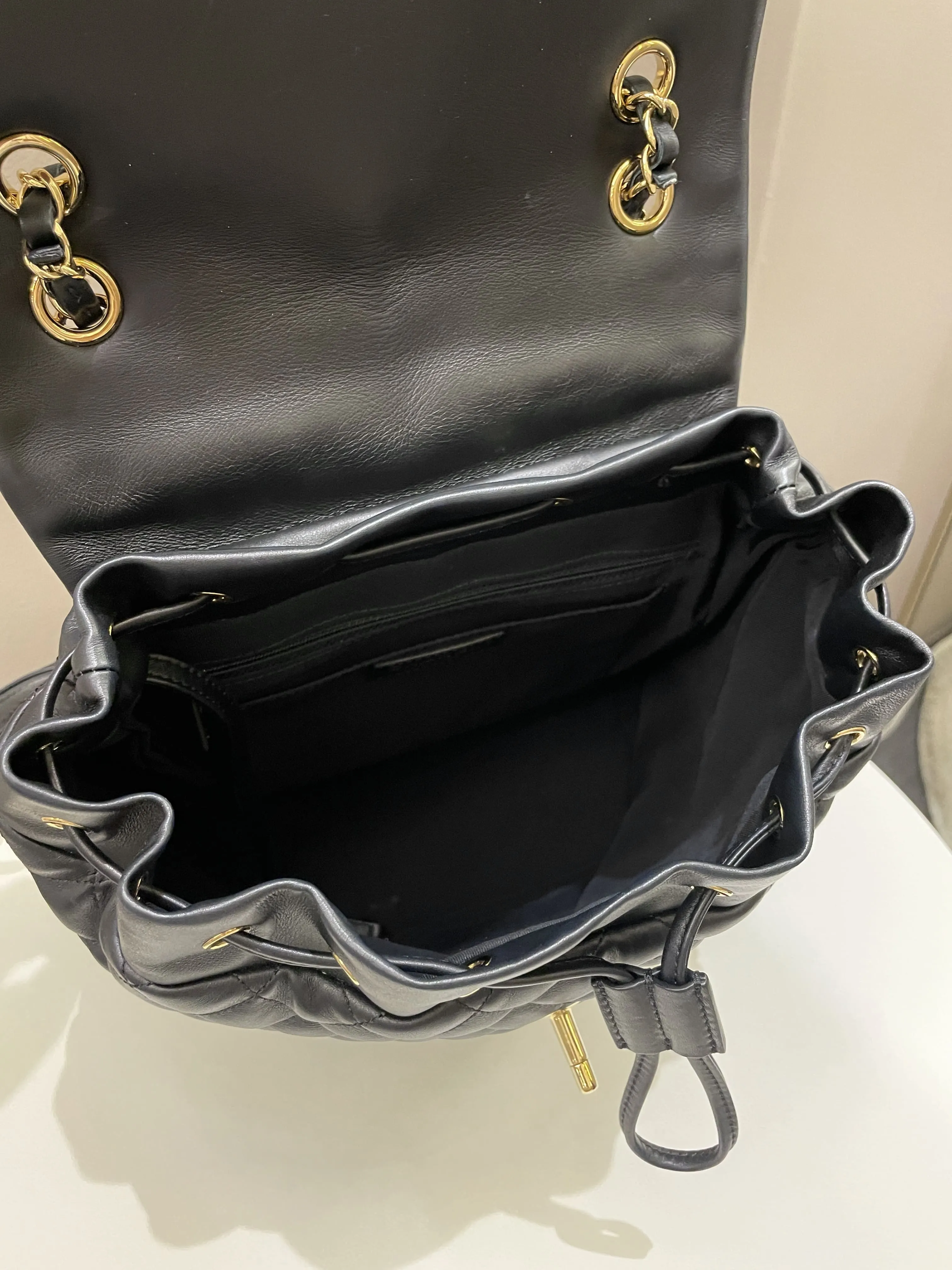 Chanel Quilted Urban Spirit Backpack Black Calfskin