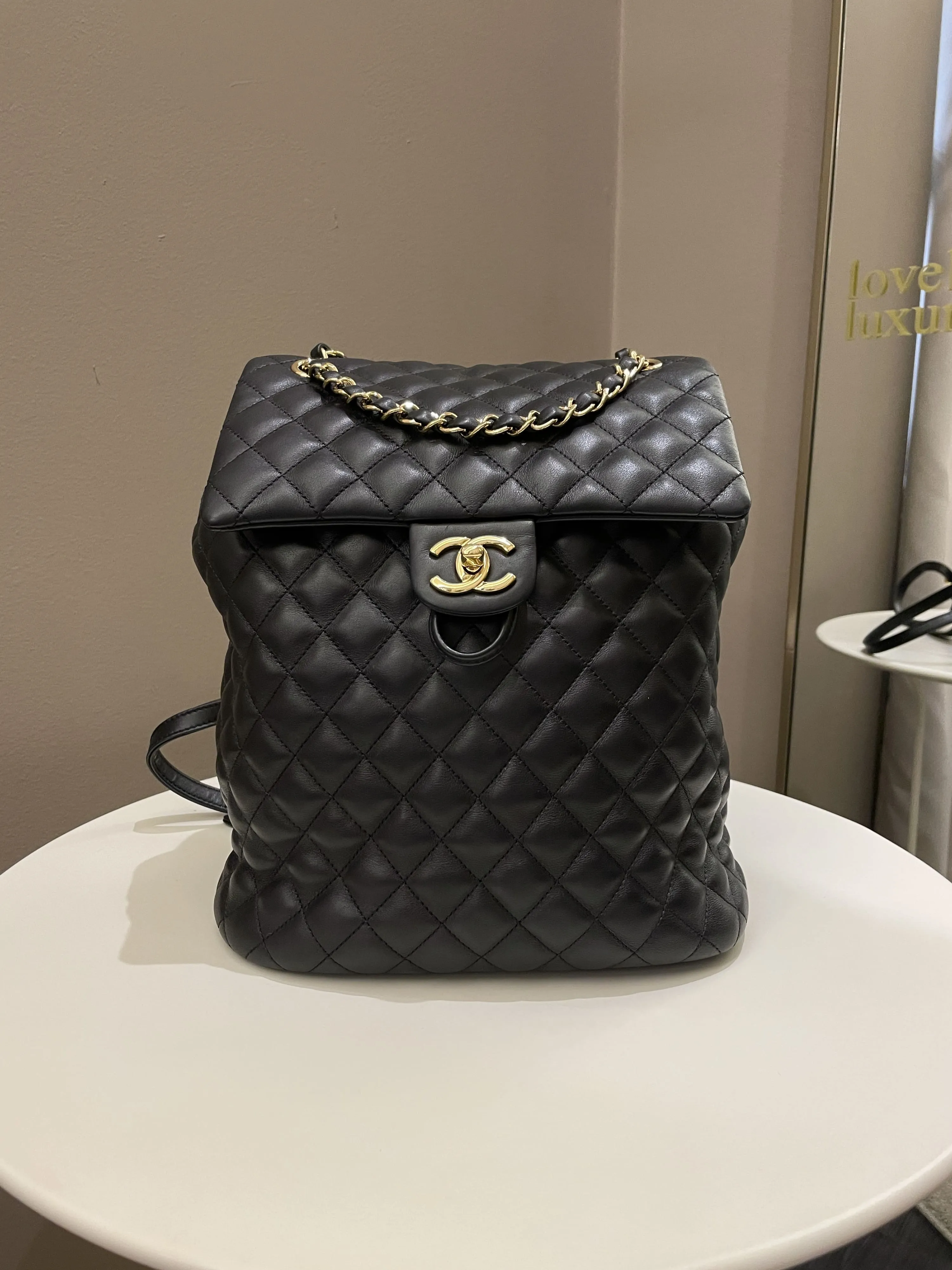 Chanel Quilted Urban Spirit Backpack Black Calfskin