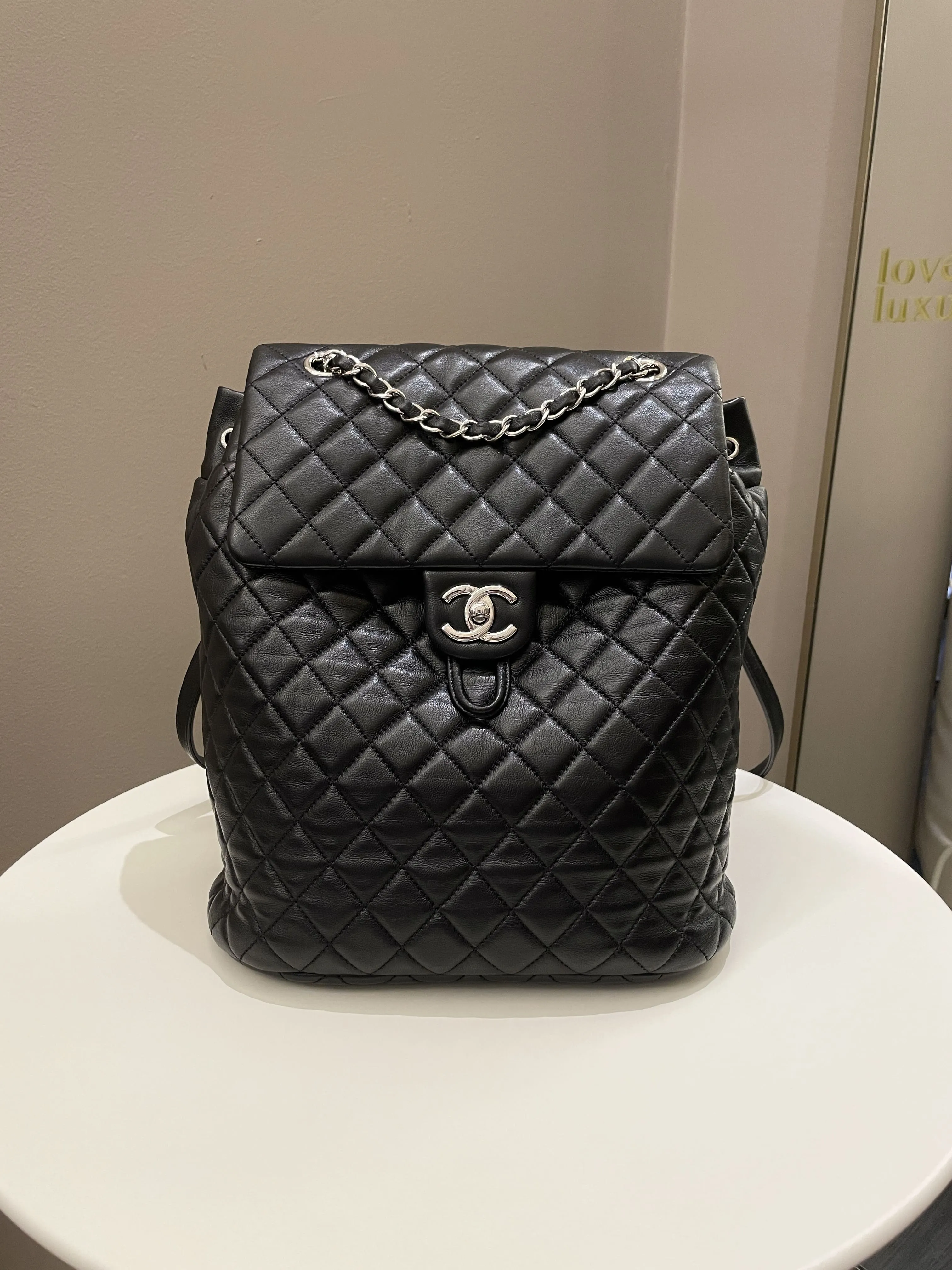 Chanel Quilted Urban Spirit Backpack Black Lambskin