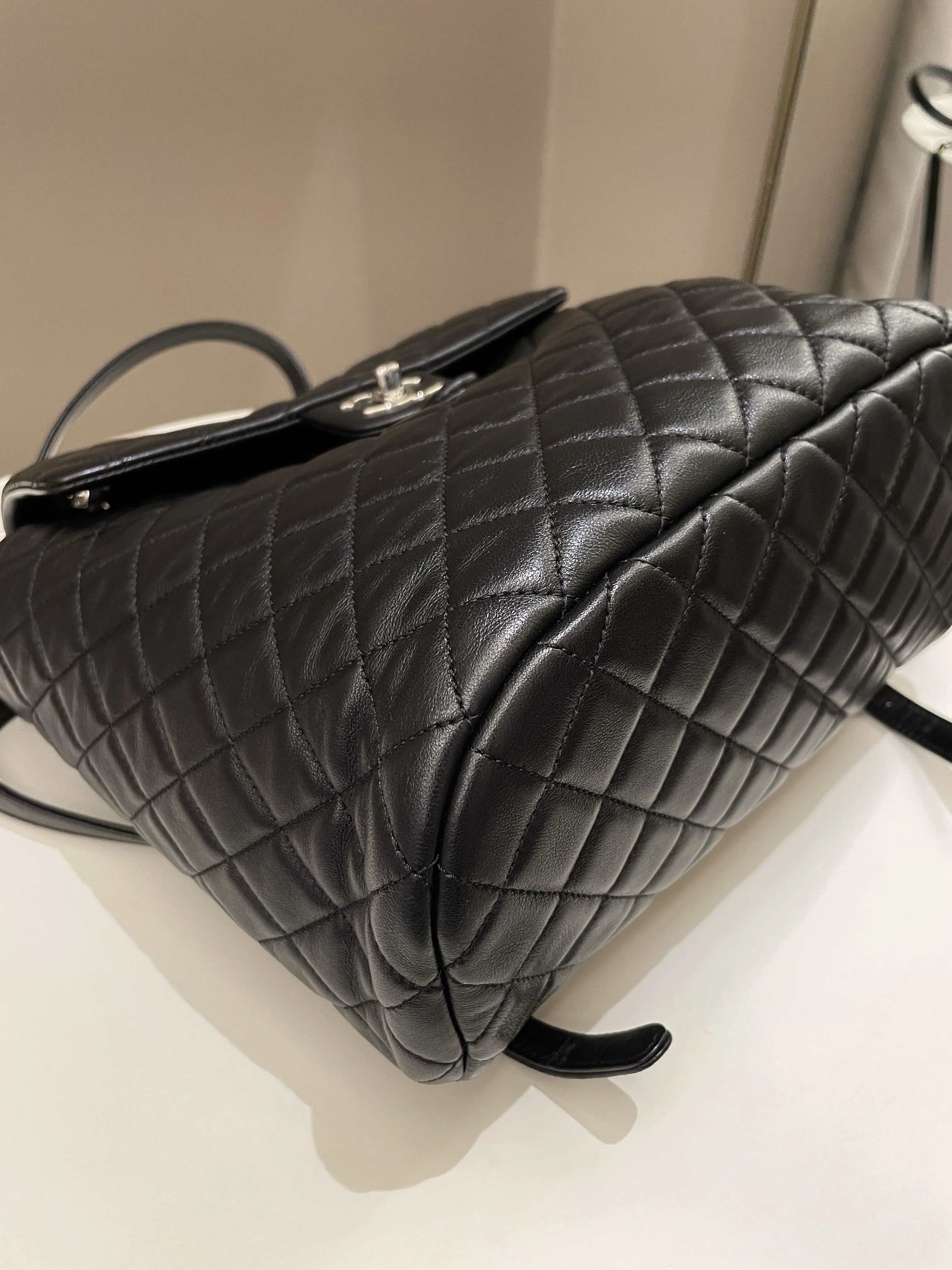 Chanel Quilted Urban Spirit Backpack Black Lambskin