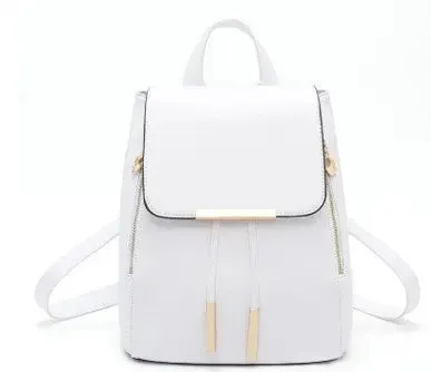 Chic PU Leather School Backpack for Girls