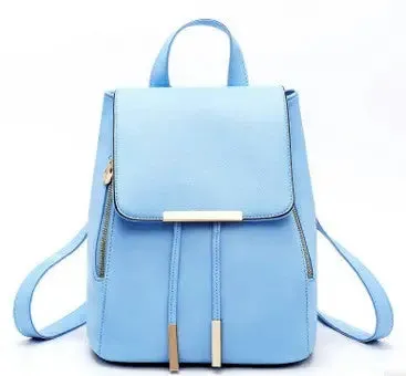Chic PU Leather School Backpack for Girls