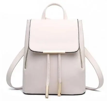 Chic PU Leather School Backpack for Girls