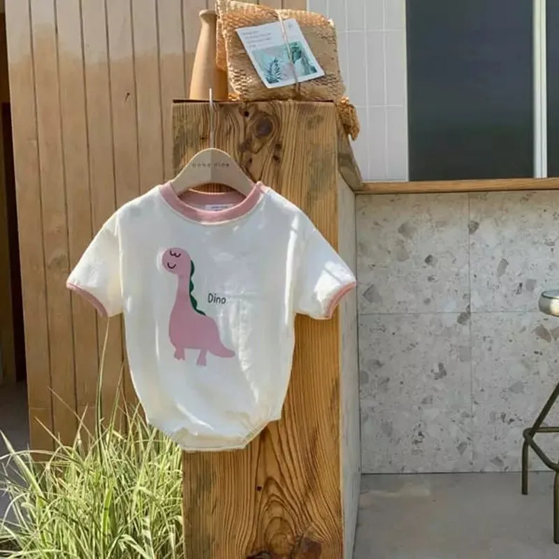 Cute Dinosaur Print Short Sleeve Onesies (3 Designs)
