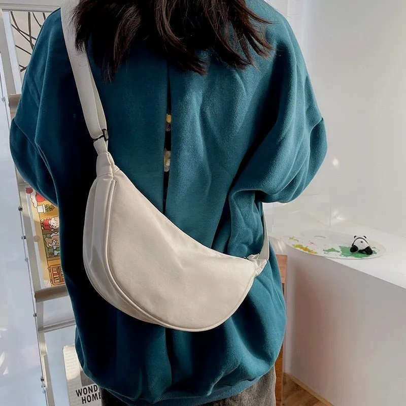 deanwangkt  nylon messenger bag women's new trendy dumpling bag lightweight small shoulder bag armpit bag simple shoulder canvas bag