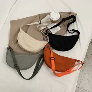 deanwangkt  nylon messenger bag women's new trendy dumpling bag lightweight small shoulder bag armpit bag simple shoulder canvas bag