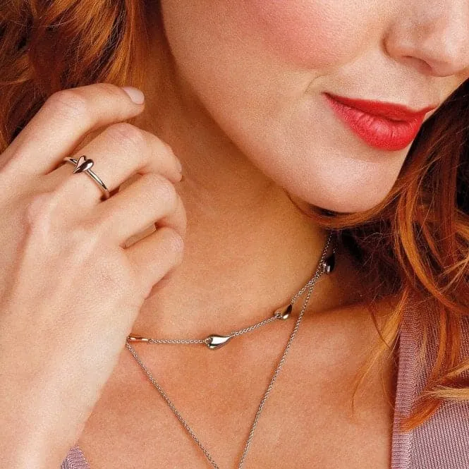 Desire Kiss Blush Heart 18" Station Necklace 90501RRP